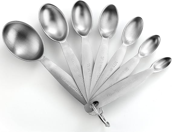 Spring Chef Stainless Steel Measuring Spoons Set of 7 with Leveler