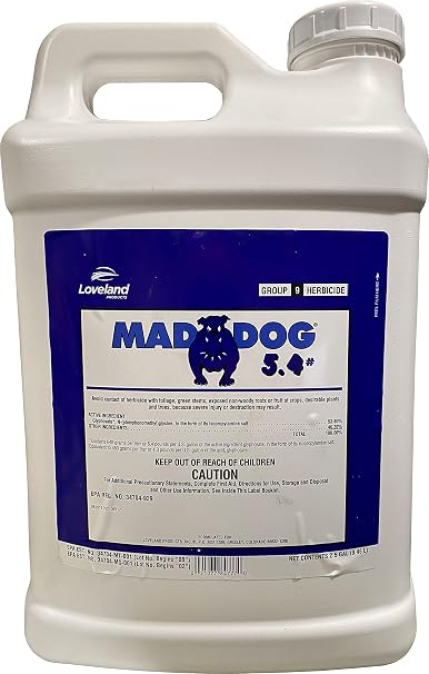 Mad Dog 5.4# Glyphosate 53.8% (Same as Roundup Pro - Stronger Than Ranger Pro) 2.5 Gallon Jug