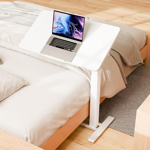 SANODESK Pneumatic 90 Tilt Top Medical Adjustable Overbed Mobile Table