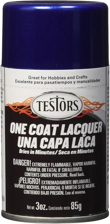 Testors One Coat Spray Lacquer 3oz, Deja Blue (TLACQUER-1836)