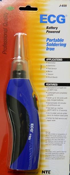 ECG J-035 Battery Powered Portable Electric Corded Soldering Iron, 9W