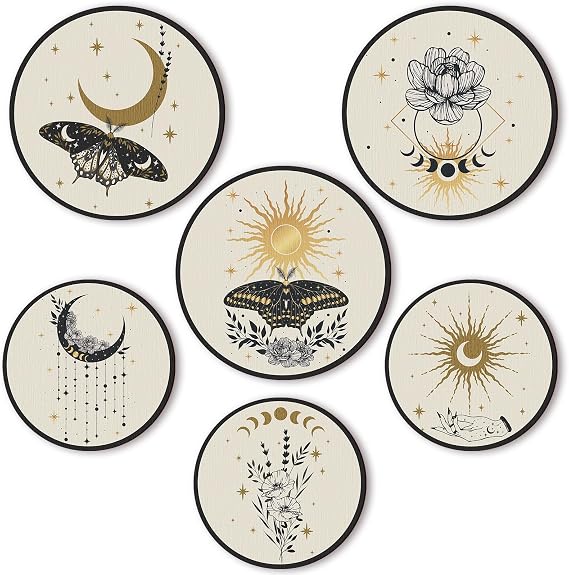 Barydat 6 Pcs Boho Wooden Plant Wall Art Decor,Butterfly,8 Inch, 10 Inch