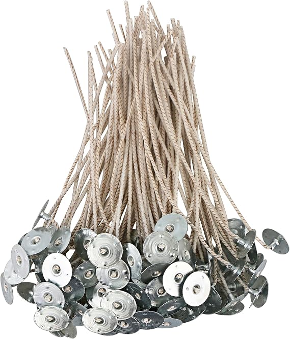 CD Series Candle Wicks for Soy Candles,100pcs CD 4 6" Pretabbed Wicks,Cotton & Paper Wicks for Candle Making.