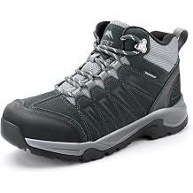 Men's Waterproof Hiking Boots Lightweight Comfortable Leather Mid Ankle Outdoor Trekking Boot