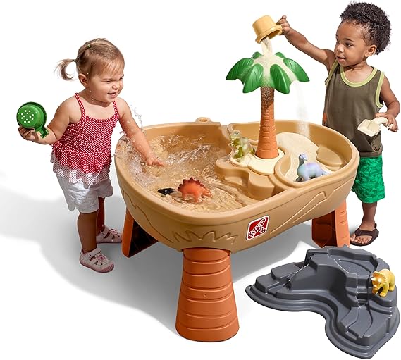 Step2 Dino Dig Sand and Water Activity Sensory Table, 7 Piece Accessory Kit, Toddler Outdoor &amp; Indoor Toy, 2-5 Years Old, Kids Activity table for 15L Water and 9kg sand