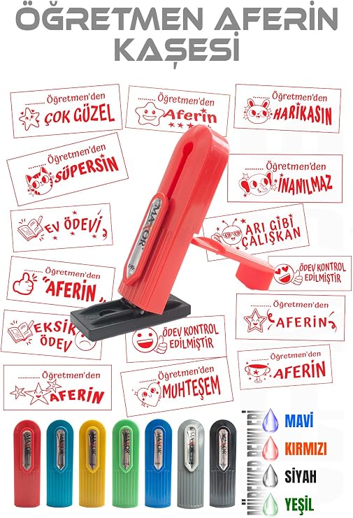 Kendinden Mürekkepli Kaşe Öğretmen Kaşesi Aferin Kaşesi Cep Kaşesi