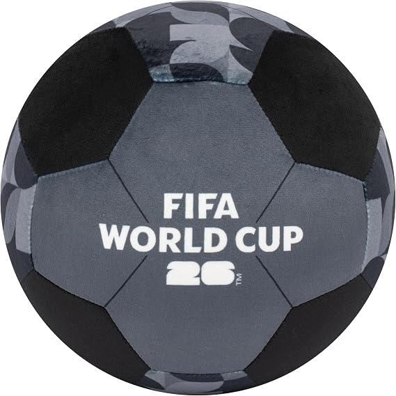 Jazwares 2026 9-Inch Black Plush Soccer Ball - Soft, Collectible World CupTM Plush Toy - Official FIFA Pattern - Ages 3+