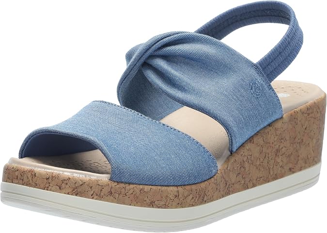 BZees womens Remix Machine Washable Ankle Strap Wedge Sandal
