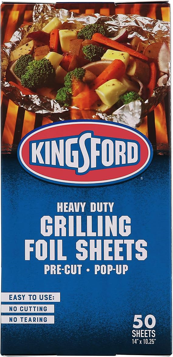 Kingsford Heavy Duty Pop-Up Grilling Foil Sheets, 14 x 10.25 Inch, 50 Count