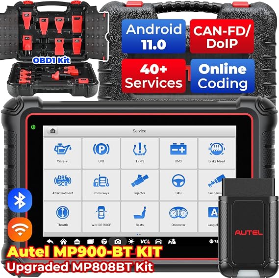 Autel Scanner MaxiPRO MP900-BT KIT Diagnostic Scan Tool w/ 11-PC OBD Cables