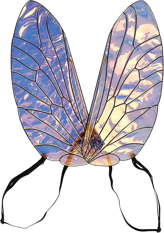 elope Holographic Bee Wings Costume Accessory for Adults & Kids, Iridescent Wings, Adjustable Elastic Straps, Insect Theme
