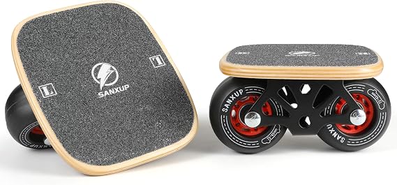 FreeSkates Portable Roller Road Drift Skates Plate, with Aluminum Alloy Deck Non-Slip, Board Split Skateboard with PU Wheels High-end Bearings