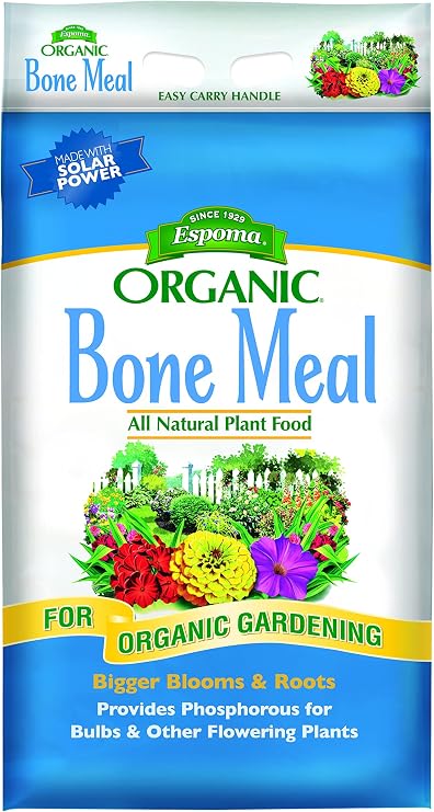 Espoma Organic Bone Meal Fertilizer 4-12-0. All-Natural Plant Food Source of Nitrogen and Phosphorus for Organic Gardening. for Bulbs & Other Flowering Plants. 24 lb.Bag.