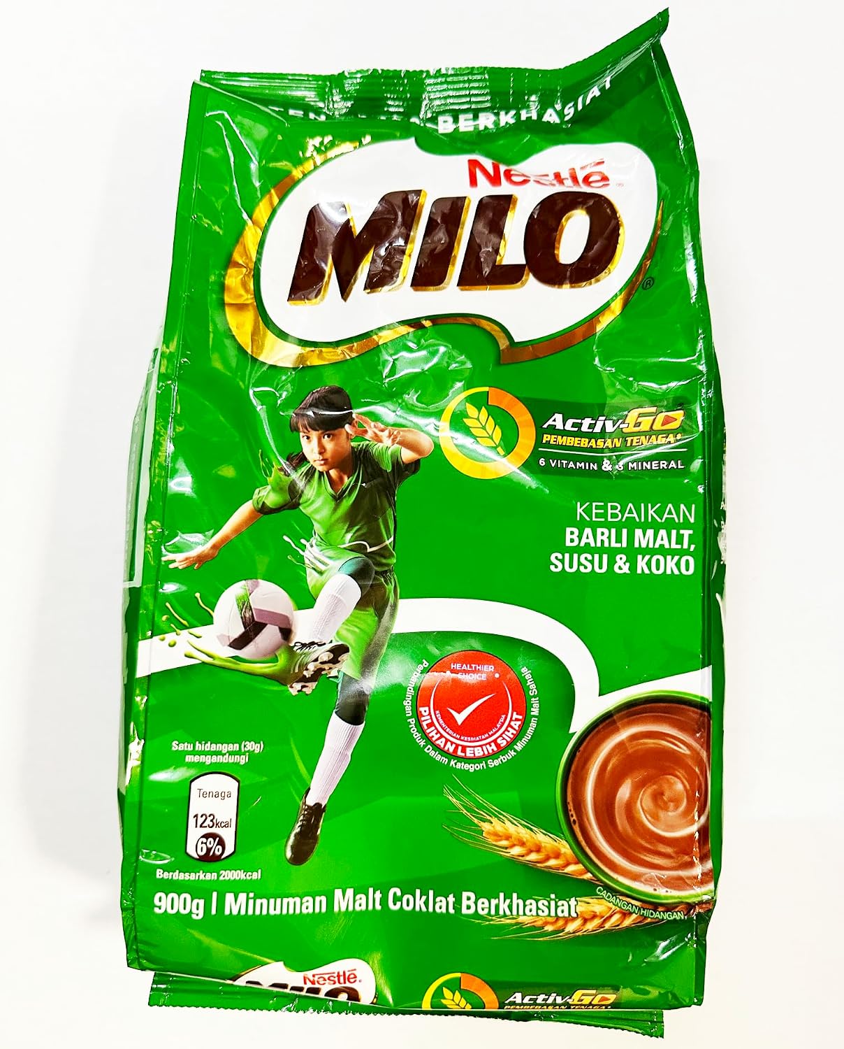 Instant Malted Chocolate Drink | 6 Vitamin and 3 Mineral | Active-Go | by Lucky Boy with greetings | ECO PACK | 900g