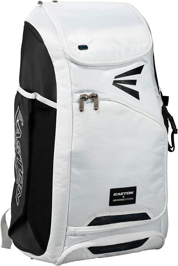 Easton | JEN SCHRO Catcher's Backpack | Fastpitch Softball Equipment Bag | White