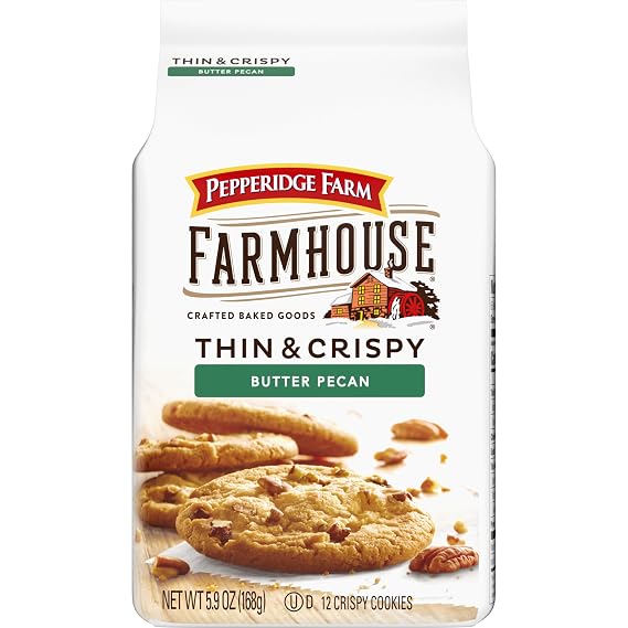 Pepperidge Farm Farmhouse Thin & Crispy Butter Pecan Cookies, 5.9 Oz Bag