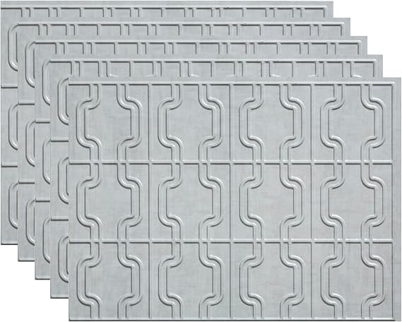 FASADE Chain Decorative Vinyl 18in x 24in Backsplash Panel in Cashmere (5 Pack)