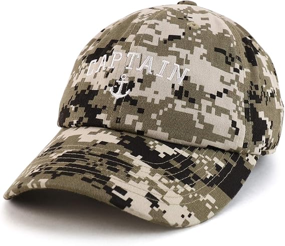 Trendy Apparel Shop Captain Anchor Embroidered Soft Crown 100% Brushed Cotton Cap