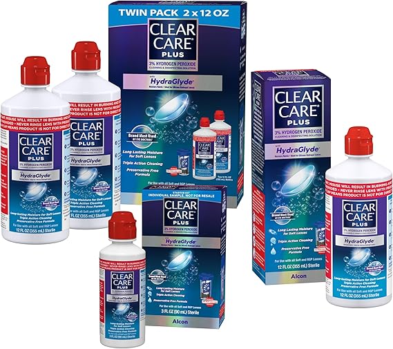 Clear Care Plus Cleaning and Disinfecting Solution with Lens Case Bundle