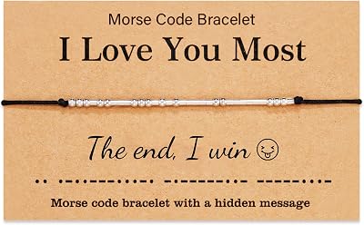 Tarsus I Love You Most Morse Code Bracelet for Women Men Inspirational Gifts for Birthday Valentines Christmas