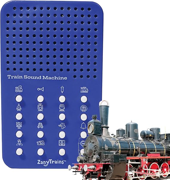 Train Noisemaker with 16 Sounds, Train Whistles, Horns, Conductor and Engine Noises, Portable Electronic Sound Maker Train Themed Sound Board For Kids With 16 Effects, Birthday Noise Maker Toy Gift
