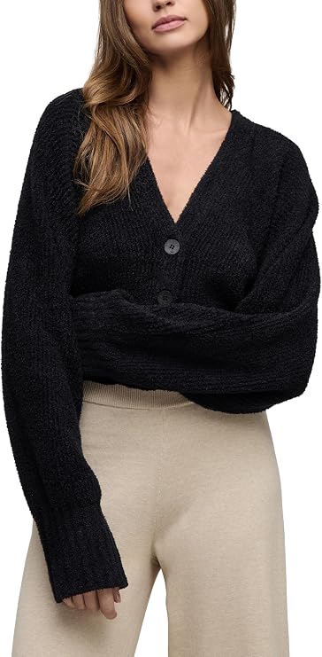 Barefoot Dreams CozyChic Lite Cotton Ribbed Button Front Cardigan
