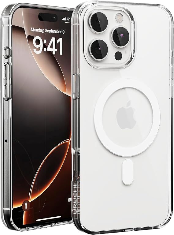 URUCHI Apple iPhone 11 için MagSafe ile Uyumlu Kılıf, Manyetik Şeffaf Kılıf, Sararma Karşıtı Koruyucu, Darbeye Dayanıklı Şeffaf Kristal Kapak