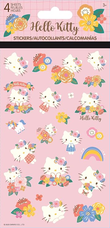 Sanrio - Hello Kitty - Flowers Standard Stickers - 4 Sheet