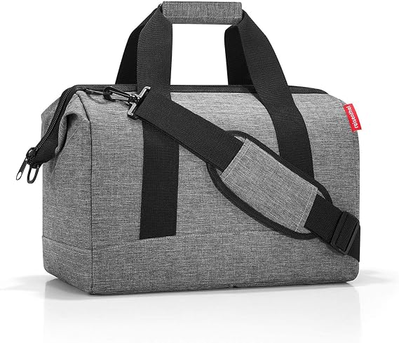reisenthel Allrounder M Medium Weekender Bag, Versatile 6-Pocket Padded Duffel, Twist Silver
