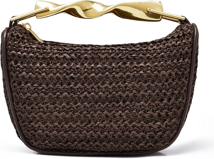 Mini Straw Clutch Purses for Women Designer Evening Handbag Woven Summer Crossbody purse Trendy Shoulder Bag