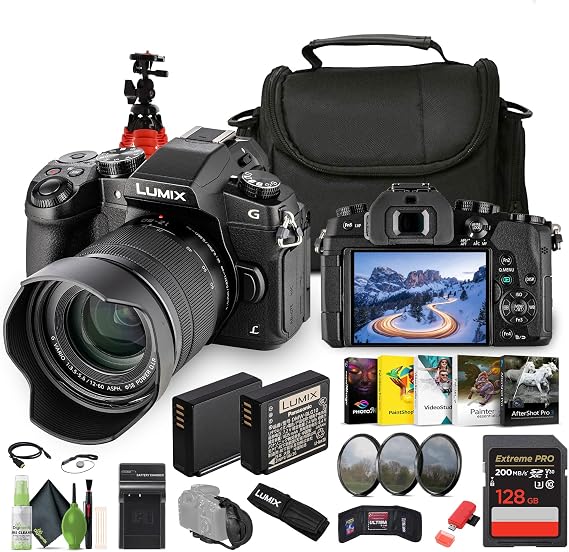 Panasonic Lumix DMC-G85 Mirrorless Micro Four Thirds Digital Camera with 12-60MM Lens + 128GB Extreme PRO UHS-I SDXC Memory Card + Battery DMW-BLC12 + Professional 3 Piece Filter Kit, 58mm + More