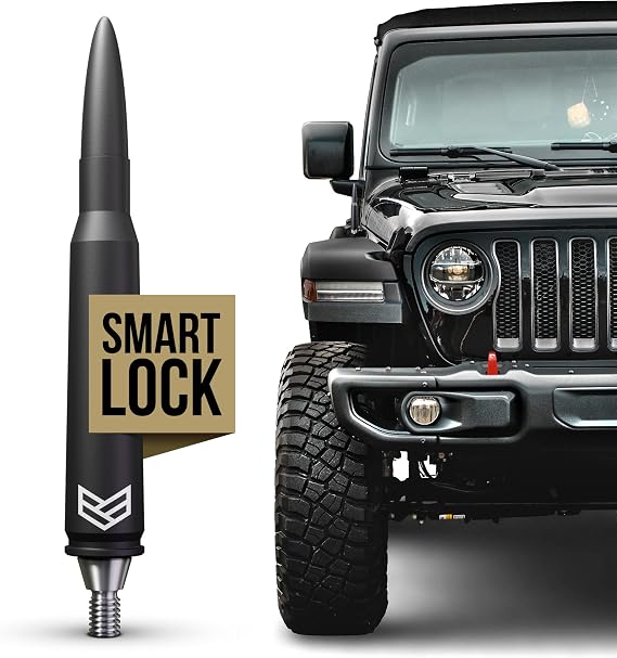 RONIN FACTORY - 50 Cal Bullet Antenna for Jeep Wrangler Gladiator Sahara Rubicon, Jeep Accessories, Replacement Radio Antenna, SmartLock (2007-2023 JK JL)