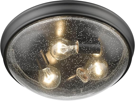 Millennium 5229-MB Transitional Three Light Flushmount Finish, Matte Black