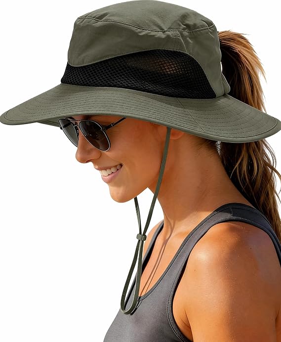 Solaris Women Ponytail Hole Sun Hat UPF 50+ Cooling