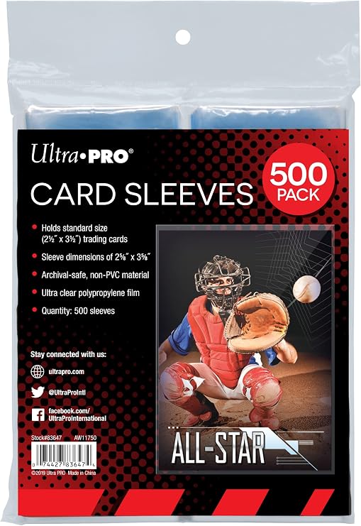 Ultra PRO - Penny Sleeves Clear Card Sleeves for Standard Size Trading Cards measuring 2.5" x 3.5" (500 count pack)