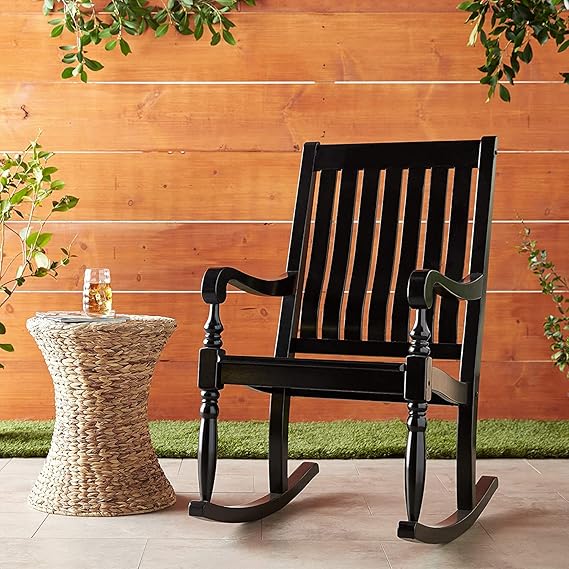 Cambridge Casual Thames Oversized Rocking Chair, Black