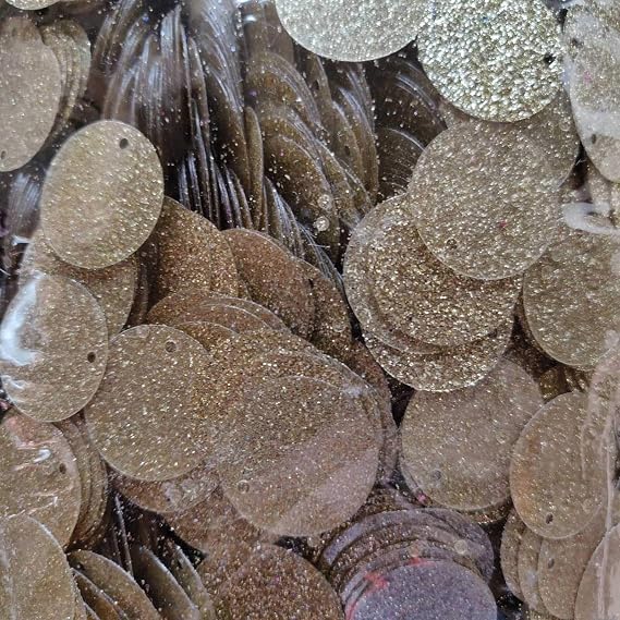 20mm Jumbo Glitter Sequins - Mermaid Stitch Sew Giant[Champagne Glitter]