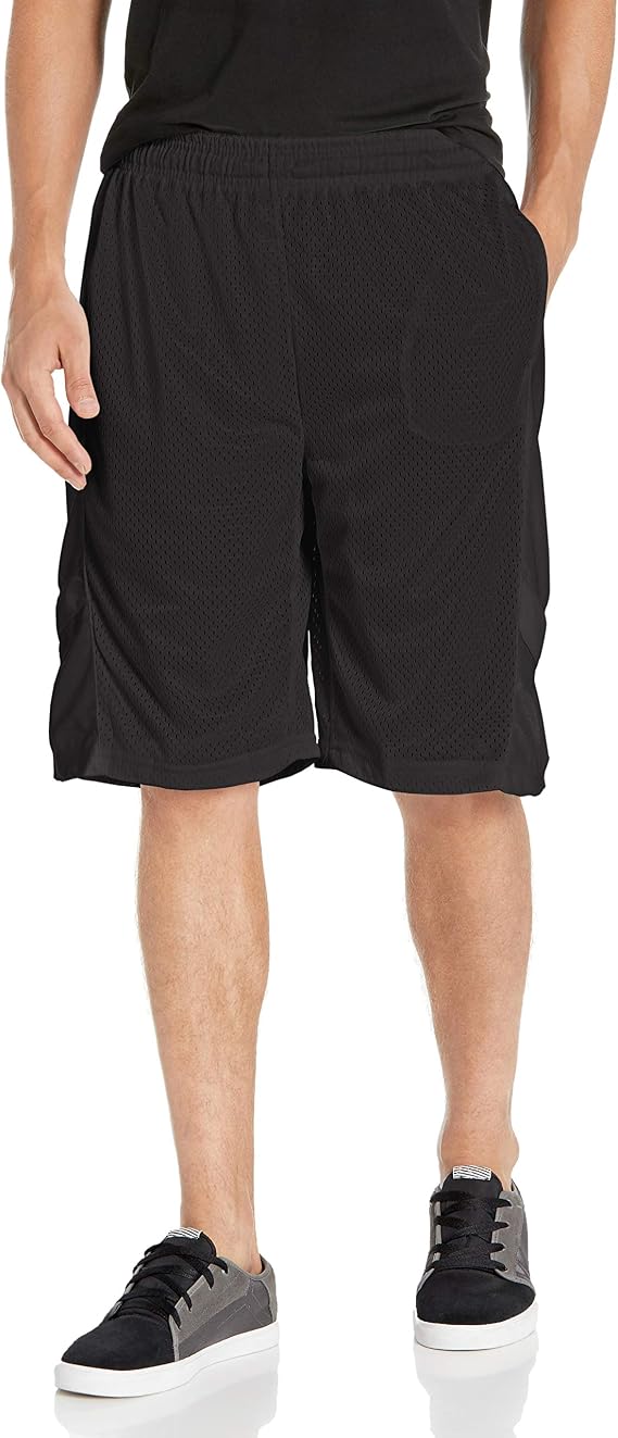WT02 Mens Men's Athletic Active Mesh Shorts, Inseam 9", Lightweight Breathable