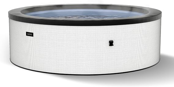 Wave Tahoe Eco-Foam Hot Tub | Round Energy-Efficient Outdoor Spa with 90 Bubble Jets, Built-in Heater, WiFi App Control and Insulated Cover | Pebble White | 6 Person | Standard