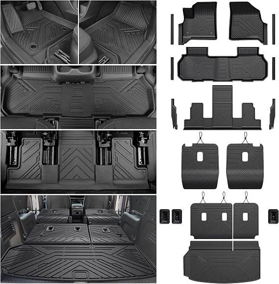 Floor Mats for 2024-2026 2027 Chevy Traverse & GMC Acadia 7 Seats