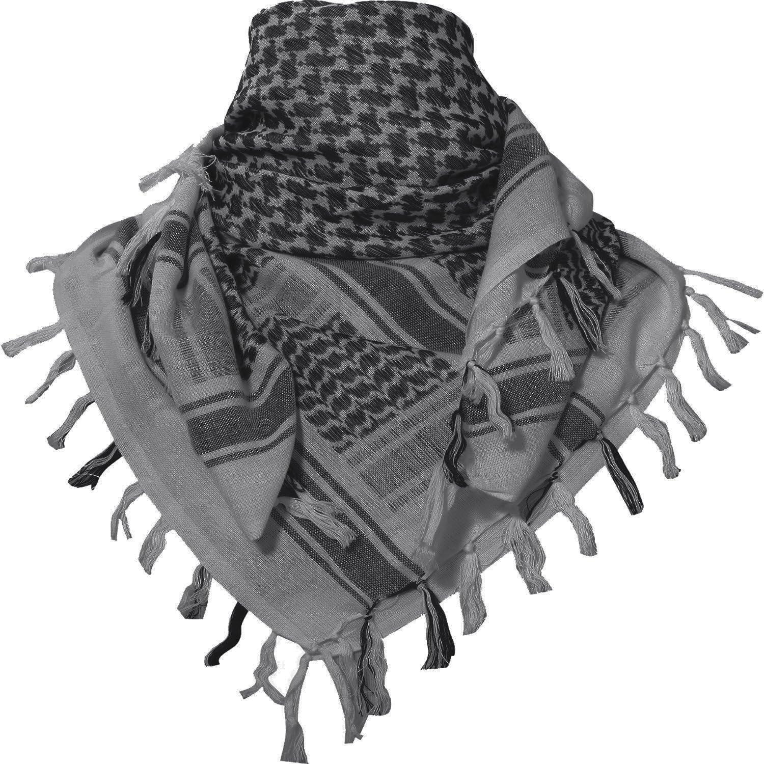 TACVASEN Military 100% Cotton Arab Shemagh Tactical Desert Keffiyeh Head Scarf Wrap Shawl