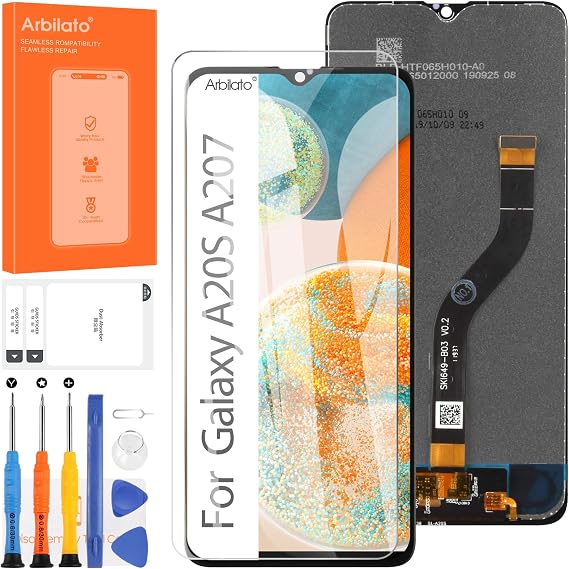 Screen for Samsung Galaxy A20S Screen Replacement for Samsung A207 LCD Screen SM-A207F,SM-A207M,SM-A2070 Touch Display Digitizer Assembly Repair Parts(Black)