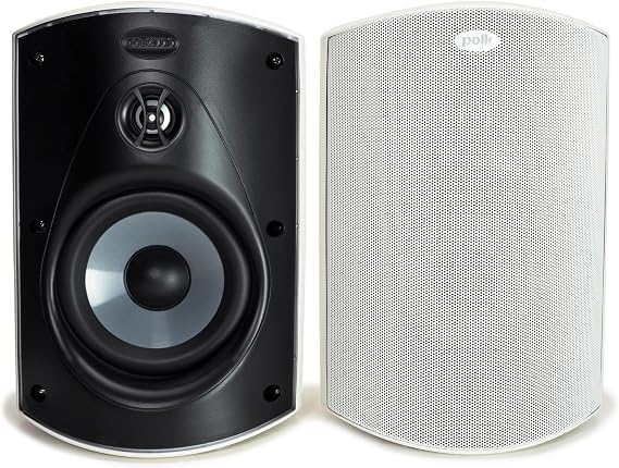 Polk Audio Atrium 6 Outdoor Speakers with Powerful Bass (Pair, White), All-Weather Durability, Broad Sound Coverage, Speed-Lock Mounting System