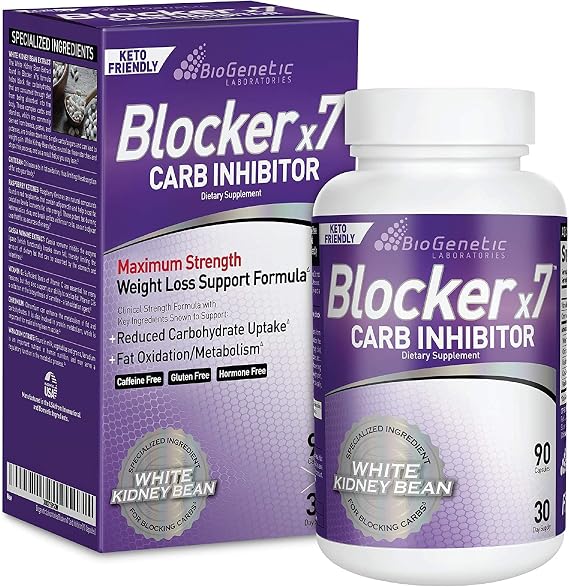 BioGenetic Laboratories Carb Blocker X7-90 Capsules (30 Servings) | White Kidney Bean, Keto-Friendly, Carb Blocking Support, Appetite Suppressant, Weight Management Support, Metabolism Booster