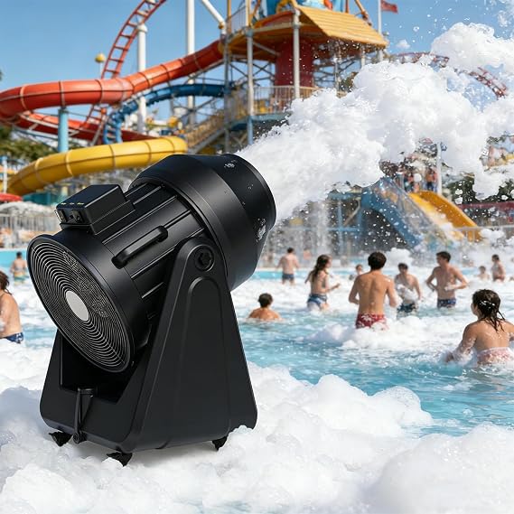 Commercial Foam Machine, Foam Party Cannon with 1100w High Power, 44mm2/Min Foam Output, 5m+ Range for Pool, Party, Stage, Event & Business Use, Black