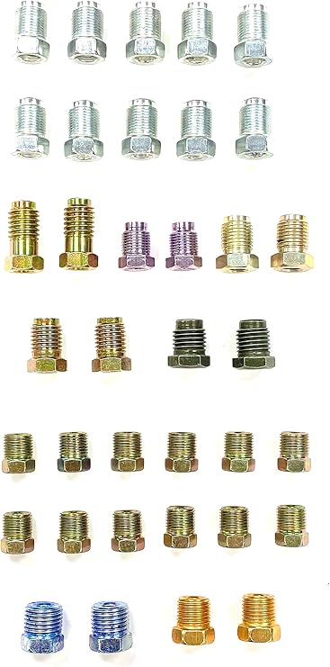 The Stop Shop Brake Line Fitting Assortment For 1/4 Inch Tubing, Inverted Flare & Bubble/ISO Flare, Metric & SAE