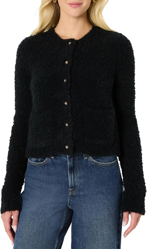 Amazon Essentials Women's Regular-Fit Trendy Wool Blend Boucle Button-Down Jacket