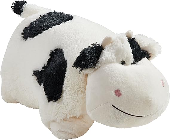 Pillow Pets Cozy Cow, 18" Plush Toy | Soft Plush Pillow Companion, Unfastens into a Cozy Pillow at Night, Machine Washable, BPA and Phthalates Free