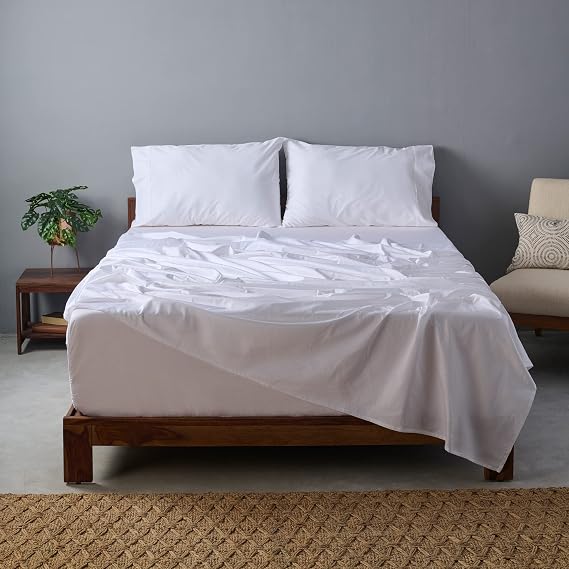 CEA Certified 100% Giza Split King Egyptian Cotton Sheets|5 Piece Set|Accredited Gold Seal|Deep Pocket|Extra Long Staple|Sateen Weave|High Fabric Strength,Uniform &Soft| (White)