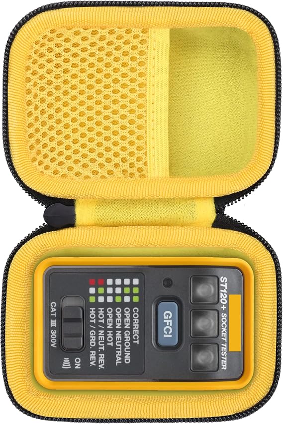 Aenllosi Hard Carrying Case Replacement for Fluke ST120 / ST120+ GFCI Socket Tester | Hard shell construction, Water-resistant design, Impact-resistant design, Case only